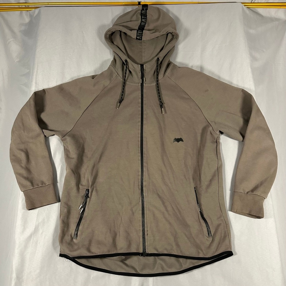 Justice League x Shoe Palace Batman Mens XL Full Zip Hoodie Brown Curved Hem